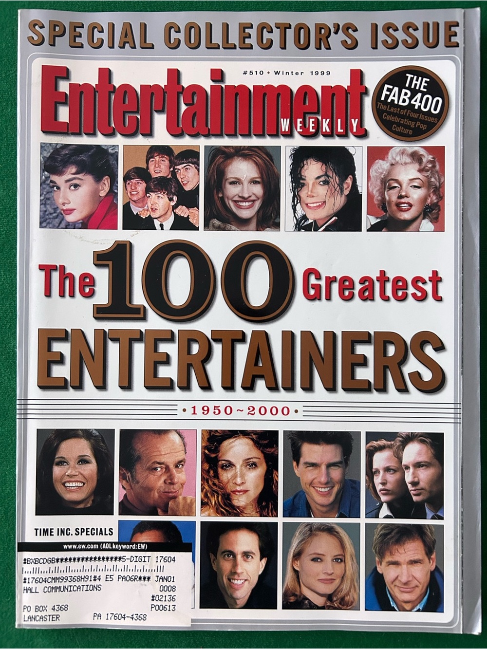 Entertainment Weekly Magazine Collector’s Issue 1999 Greatest Entertainers #510
